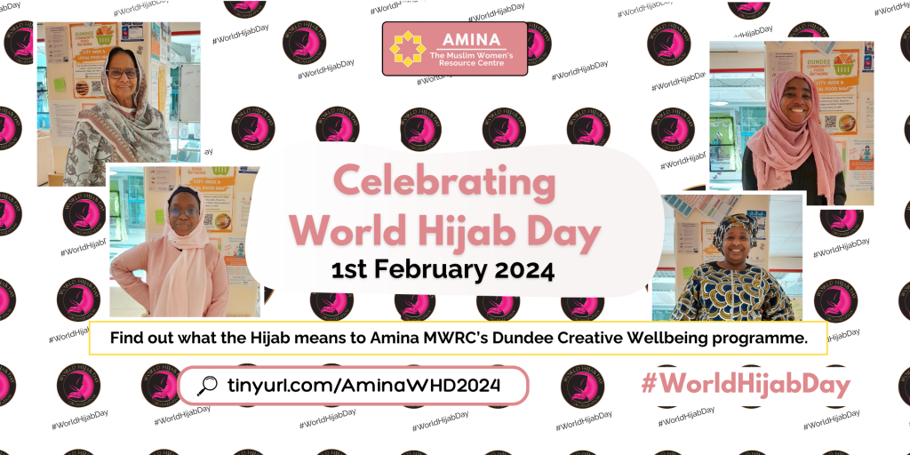 Amina MWRC World Hijab Day 2024 Veiled in Strength Banner Creative Wellbeing Dundee