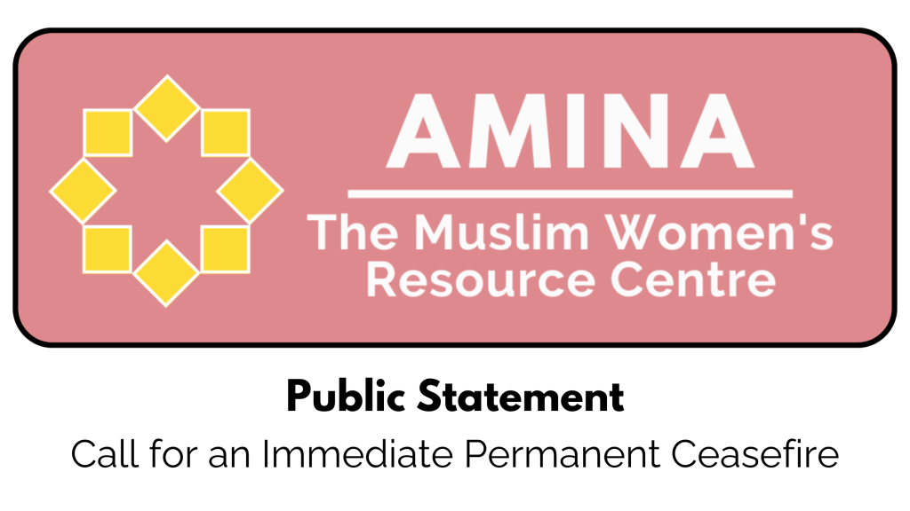 Amina MWRC Public Statement Call for Ceasefire