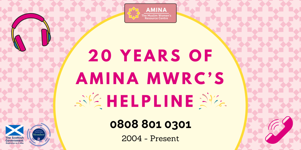Amina MWRC Helplines Awareness Day Banner