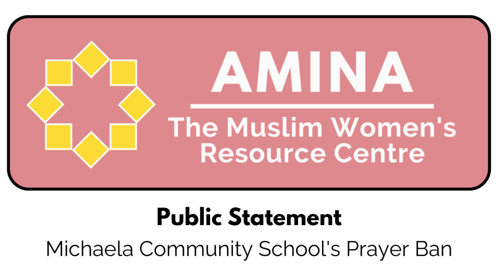 Amina MWRC Public Statement Michaela Community Schools Prayer Ban